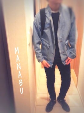 「neos（ネオス）のアイテム（デニムジャケット）」を使った、MANABUさん（メンズ・177cm）の春コーディネート