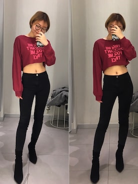 「H&M（エイチ・アンド・エム）のアイテム（ジャージ）」を使った、IamnotKKさん（レディース・165cm）の春コーディネート