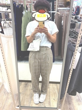 「ラテコーデ」｜「アイテム（ハンチング/ベレー帽）」を使った、ししゃもさん（レディース・157cm）の秋コーディネート