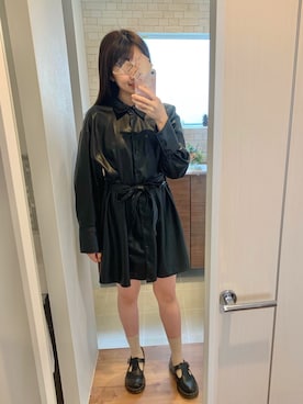 「レザーコーデ」｜「アイテム（ワンピース/ドレス）」を使った、Pentas🦋さん（レディース・163cm）の秋コーディネート