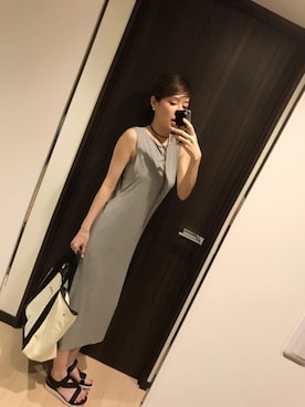 「MOUSSY（マウジー）のREAL LEATHER CODE（ネックレス）」を使った、RUIさん（レディース・165cm）の夏コーディネート