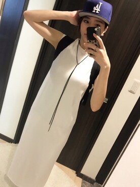 「THE NORTH FACE（ザノースフェイス）のST TWIN CHAMBERS B（バックパック/リュック）」を使った、RUIさん（レディース・165cm）の夏コーディネート