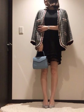「アニエスベー」｜「アイテム（ノーカラージャケット）」を使った、RUIさん（レディース・165cm）の春コーディネート