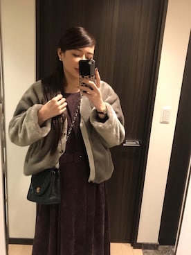 「KBF+」｜「アイテム（ブルゾン）」を使った、RUIさん（レディース・165cm）の冬コーディネート