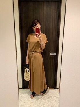 「petitcro（プティクロ）のpetitcro  ワイドバングル PCKB1901001（バングル/リストバンド）」を使った、RUIさん（レディース・165cm）の夏コーディネート