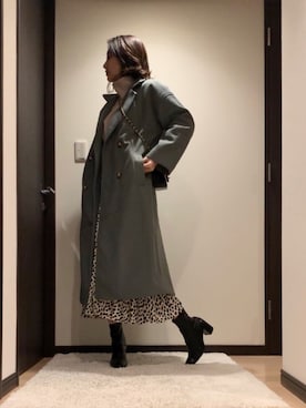 「アントマリーズ」｜「アイテム（チェスターコート）」を使った、RUIさん（レディース・165cm）の秋コーディネート