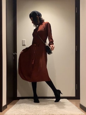 「LAULHERE（ロレール）のVERITABLE/ベリタブル（ハンチング/ベレー帽）」を使った、RUIさん（レディース・165cm）の冬コーディネート