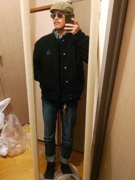 「NEWYORKER（ニューヨーカー）のアイテム（帽子）」を使った、Ken.styleさん（メンズ・170cm）の冬コーディネート