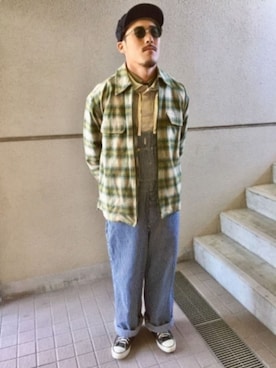 「USA」｜「アイテム（サロペット/オーバーオール）」を使った、Ken.styleさん（メンズ・170cm）の冬コーディネート