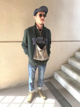 「USA」｜「アイテム（スウェット）」を使った、Ken.styleさん（メンズ・170cm）の春コーディネート