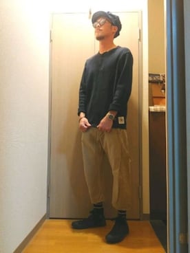 「ワークキャップ」｜「アイテム（腕時計）」を使った、Ken.styleさん（メンズ・170cm）の春コーディネート