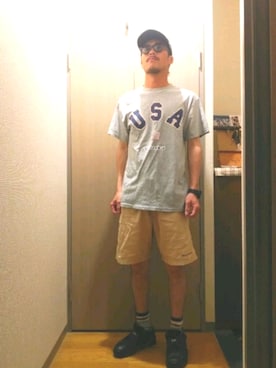 「USA」｜「アイテム（帽子）」を使った、Ken.styleさん（メンズ・170cm）の夏コーディネート