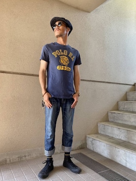 「古着好きな人と繋がりたい」｜「アイテム（キャスケット）」を使った、Ken.styleさん（メンズ・170cm）の秋コーディネート