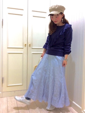 「マリン」｜「アイテム（キャスケット）」を使った、kiwamarukoさん（レディース・158cm）の春コーディネート