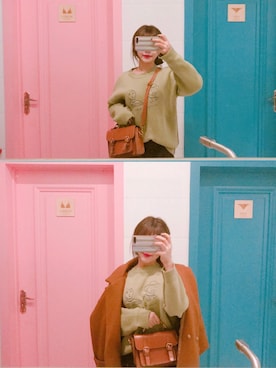 「アイテム（ダッフルコート）」を使った、叫我柿子阿-さん（レディース・160cm・10代）の春コーディネート