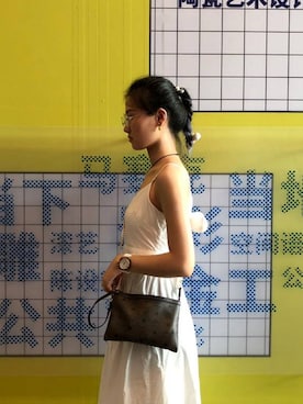 「bristonのアイテム（アナログ腕時計、ピンク系）」を使った、deeaanさん（レディース）の夏コーディネート