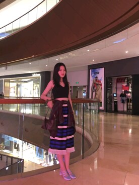 「BABYGHOSTのアイテム（スカート、ブルー系）」を使った、deeaanさん（レディース）の春コーディネート