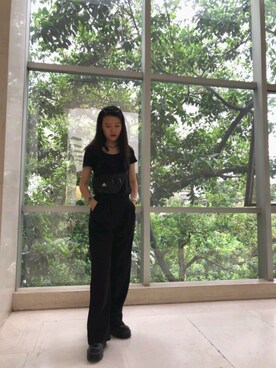 「Dr. Martens（ドクターマーチン）のアイテム（ブーツ、ブラック系）」を使った、deeaanさん（レディース）の夏コーディネート