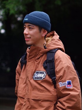 メンズのニットキャップ ビーニー ブルー ネイビー 青色系 コーディネート Zozotown