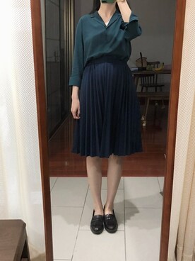 「PULL&BEAR（プルアンドベア）のアイテム（ローファー）」を使った、蜜轟さん（レディース・165cm）の冬コーディネート