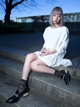 「Jeffrey Campbell（ジェフリーキャンベル）のアイテム（ローファー）」を使った、Jeffrey Campbell OFFICIALさん（レディース・157cm）の冬コーディネート