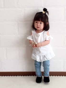 「babygap」｜「アイテム（モカシン/デッキシューズ）」を使った、Raaatoさん（キッズ・80cm）の夏コーディネート