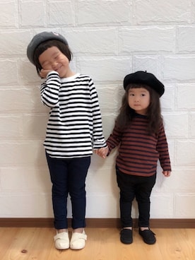 「highking（ハイキング）のアイテム（帽子）」を使った、Raaatoさん（キッズ・110cm）の秋コーディネート