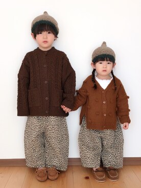 「アイテム（モカシン/デッキシューズ）」を使った、Raaatoさん（キッズ・110cm）の冬コーディネート