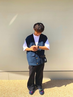 「Gramicci（グラミチ）のアイテム（バッグ）」を使った、たかさん（メンズ・175cm）の春コーディネート
