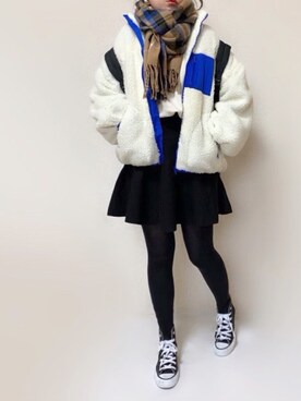 「ZOZOでしか買えない」｜「アイテム（ブルゾン）」を使った、さにぃ。さん（レディース・153cm）の冬コーディネート