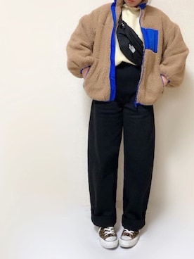 「ZOZOでしか買えない」｜「アイテム（ブルゾン）」を使った、さにぃ。さん（レディース・153cm）の冬コーディネート