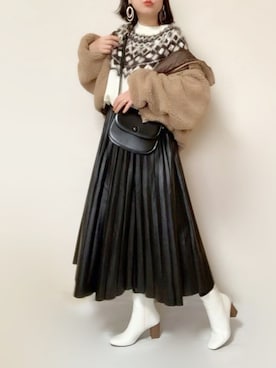 「ZOZOでしか買えない」｜「アイテム（ブルゾン）」を使った、さにぃ。さん（レディース・153cm）の冬コーディネート