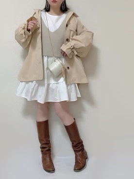 「ZOZOでしか買えない」｜「アイテム（ブルゾン）」を使った、さにぃ。さん（レディース・153cm）の冬コーディネート