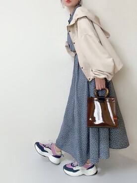 「ZOZOでしか買えない」｜「アイテム（マウンテンパーカー）」を使った、さにぃ。さん（レディース・153cm）の春コーディネート