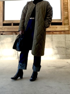 「earth（アース）のアイテム（パンツ）」を使った、みさこさん（レディース・160cm）の冬コーディネート