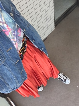 「JAM（ジャム）のアイテム（スカート）」を使った、NINAさん（レディース・152cm）の春コーディネート