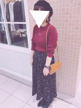 「ベレー帽推奨委員会」｜なべこさん（レディース・160cm）の秋コーディネート