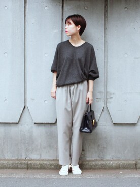 「Curensology（カレンソロジー）のアイテム（ニット/セーター）」を使った、katakoさん（レディース・159cm）の秋コーディネート