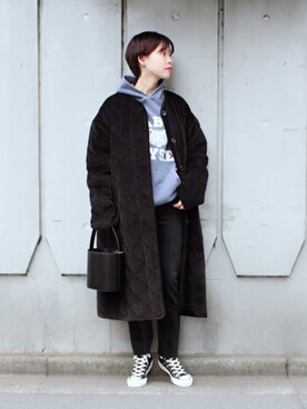 「Curensology（カレンソロジー）のアイテム（その他アウター）」を使った、katakoさん（レディース・159cm）の秋コーディネート