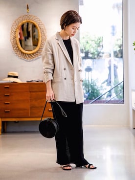 「リネンジャケット」｜katakoさん（レディース・159cm）の春コーディネート