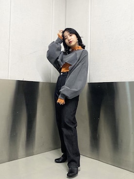 「ショート丈トップス」｜「アイテム（ブーティ）」を使った、k a r e n 🐙    さん（レディース・151cm）の秋コーディネート