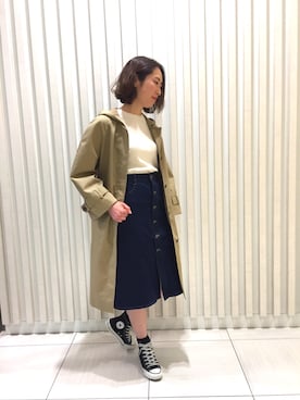 「Banner Barrett（バナーバレット）のアイテム（その他アウター）」を使った、とよぴさん（レディース・165cm）の春コーディネート