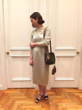 「Banner Barrett（バナーバレット）のアイテム（ワンピース/ドレス）」を使った、とよぴさん（レディース・165cm）の春コーディネート