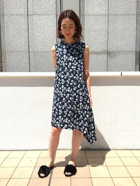 「Banner Barrett（バナーバレット）のアイテム（ワンピース/ドレス）」を使った、とよぴさん（レディース・165cm）の夏コーディネート