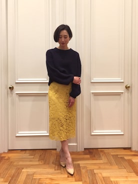 「ワッフル」｜「アイテム（パンプス）」を使った、とよぴさん（レディース・165cm）の冬コーディネート