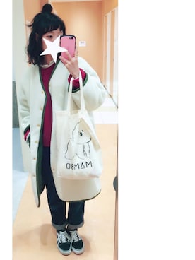 「I am I in fact...（アイアムアイインファクト）のアイテム（その他アウター）」を使った、sayaさん（レディース・156cm）の冬コーディネート