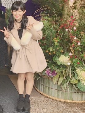 「アイテム（ピーコート）」を使った、天木じゅんさん（レディース・148cm・20代）の冬コーディネート