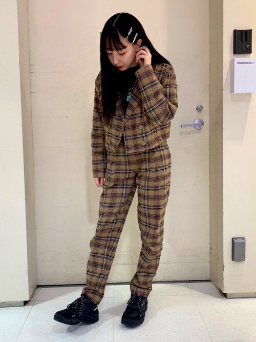 X-girl（エックスガール）の「DOUBLE-BREASTED CROPPED JACKET 