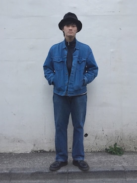 「ドラフトリーバイス」｜「アイテム（デニムジャケット）」を使った、Emanon(エマノン)ミュージシャンさん（メンズ・167cm）の冬コーディネート