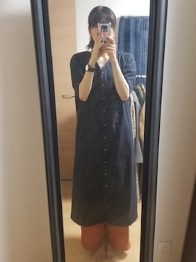「仕事着」｜「アイテム（シャツワンピース）」を使った、ayumiさん（レディース・168cm）の夏コーディネート